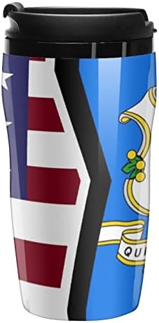 Американско И Државно Знаме На Конектикат Изолирана Гимнастика Со Капак Еднократно Патување Кригла Пластично Шише Со Вода Двојна Ѕидна Шолја За Кафе