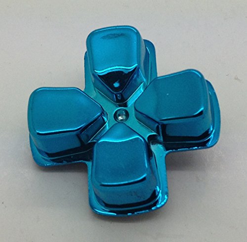 E-Mods Gaming Metal Blue ThumbSticks + Chrome Blue D-Rad за Sony Dual Shock 4 PS4 Controller Mod комплет