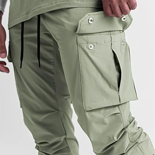 Кијакл машки атлетски карго -панталони со џогерски панталони тенок вклопуваат лесни теретани за теретани џемпери со џебови