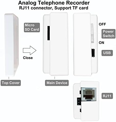 Телефонски Рекордер Телефонска Линија Уред За Снимање Јамка СНИМАЊЕ RJ11 Интерфејс За Домашна Канцеларија Аналогни Телефонски