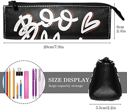 Laiyuhua Преносна стилска торба со моливчиња Пу кожа пенкало Компактен патент торбички, козметичка торба канцеларија додаток Организатор