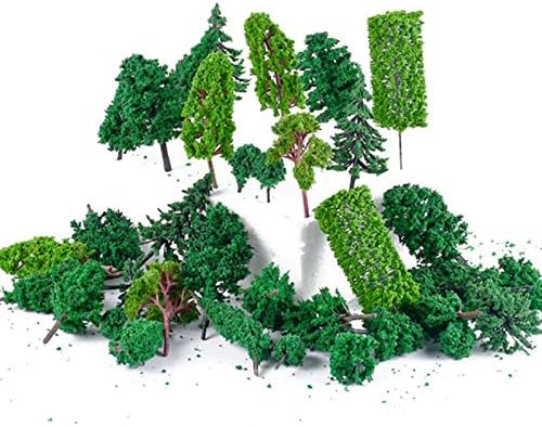 37 парчиња/многу микро модел зелени дрвја мешани пејзажни градинарски сценографии песочни украси