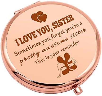 Сестра подароци од Сестриј Компактна шминка огледало за небиолошка сестра пријателка подароци за сестра душа Сестра подароци за