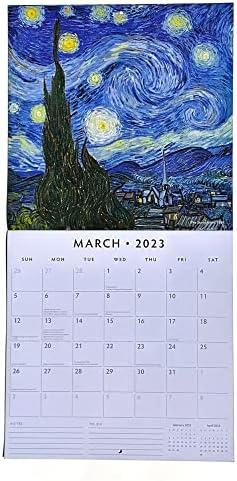 2023 Ван Гог Месечен Ѕиден Календар Според Црвените Календари На Робин 12 х 12