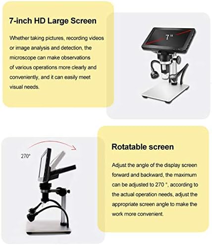 Vilihkc 7 инчен Lcd Дигитален Микроскоп 50-1200X USB Maginfication Рачен Електронски Микроскоп За Монети Од 12mp Видео Камера со 8 ПРИЛАГОДЛИВИ LED Светла ЗА Возрасни Sdm Pcb Лемење Деца На