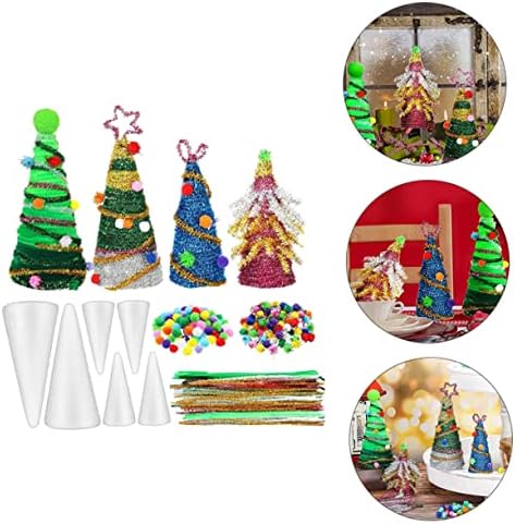 Abaodam 1 Поставете DIY новогодишна елка Минијатурни комплети Десктоп Декор декор за природен декор DIY Божиќни дрвја материјали