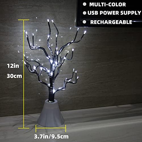 Влакна Оптичко дрво Дрво дрво Светло преклопен гранка Промена на боја LED светлосна таблета USB моќност за полнење на расположение за