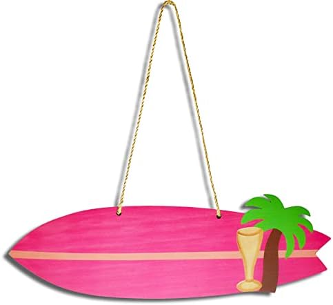 Surfboard wallиден декор, 16 летни плажа океани што висат украси Сурфа табла знак тропски тематски тематски забави базен бар бања