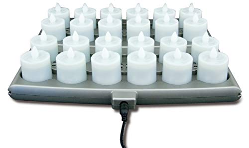 Hollowick® Platinum+™ Flamestless Rechargable Set: LED свеќи за свеќи, фиоки за полнење, напојување