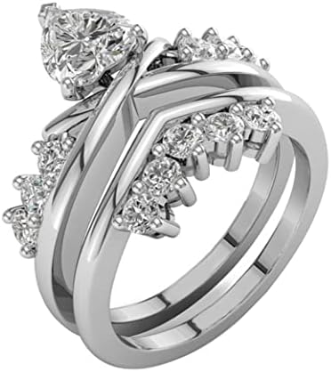 2023 Нов ангажман прстен креативен прстен додатоци дама мода цирконија прстен сет прстени со авиони прстени за жени