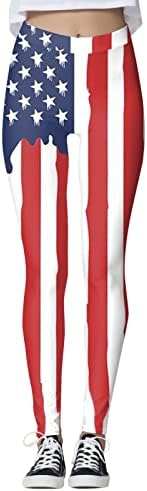 Американско знаме Патриотско нозе, женски високи половини во САД, панталони со знаме удобно лесни атлетски компресивни тренинзи хулахопки