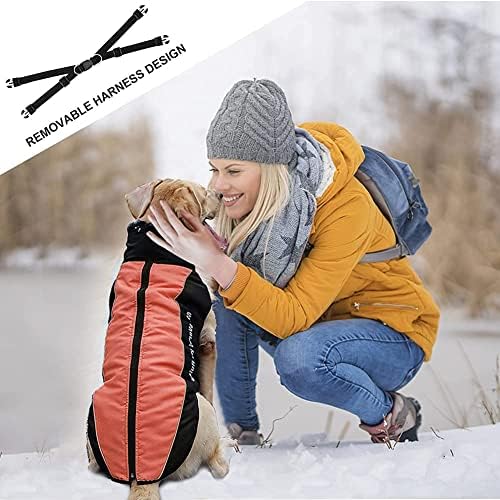 Доглеј водоотпорен палто за кучиња, рефлексивни јакни за кучиња со ладно време со прицврстувач и топла крзнена јака, зимска облека за кучиња за средни големи кучињ?
