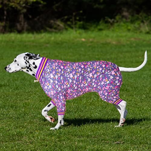 Ловинпет ПЈС за раса со големи димензии, УВ и пост оперативна заштита кучиња пижами, покриеност со големи кучиња, лесни ретро цветни