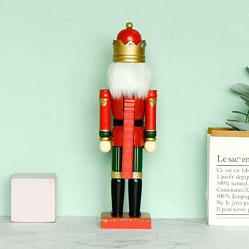 АБООФАН Божиќни оревици во војник фигури Традиционални дрвени оревци украси црвени војници фигурини Божиќни украси сјајни колекционерски