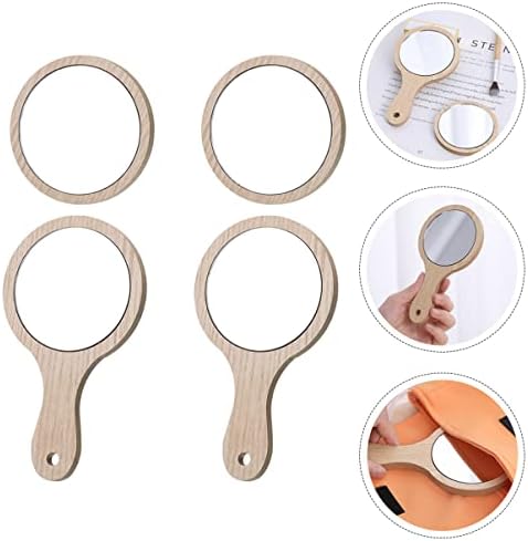 Beaupretty 8pcs Vanity Hand Hole Козметички девојки користат удобно девојче мало огледало, симпатична лична шминка кука рачна тркалезна големина