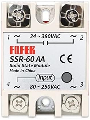 Phonme 10A 25A 40A 60A AC-AC единечна цврста состојба на цврста состојба AC SSR SSR-10AA SSR-25AA SSR-40AA SSR-60AA 80-250VAC 220V до 24-380V