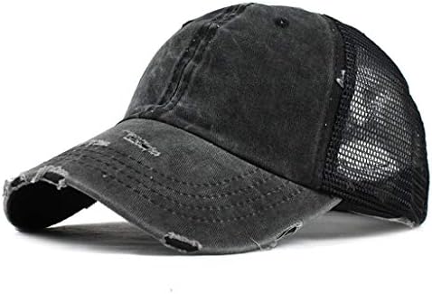 Unisex Trucker Messy Visor Ponytail Buns обичен капа Бејзбол капа Бејзбол капаче готви бејзбол капа