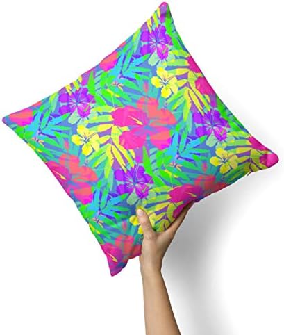 Iirov Тропски флуоресцентен V1 - Прилагодено украсен украс за домашен или отворен капакот за фрлање на отворено за софа, кревет или перница