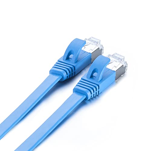 Redlux [Blue] 5-Пакет Cat7 RJ45 Заштитен Етернет Кабел, 10gbps Рамен Интернет Мрежа LAN Кабел, Побрзо Од CAT6a CAT6 CAT5e, 3.3 ft/1m