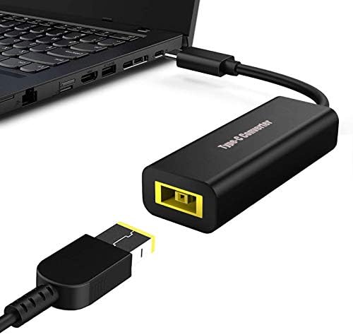 Pluspoe USB C во тенок адаптер за врвови, претворете го полначот на плоштадот Lenovo во типот C, за Lenovo ThinkPad, Samsung S8/S9/Note,