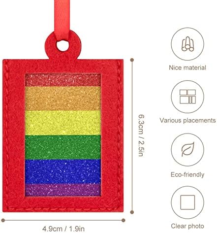 Виножито знаме геј гордост мини Божиќна слика рамка Орнаменти се чувствуваа како висат фото рамки за забавни подароци за венчавки