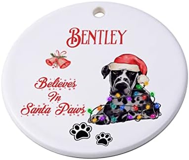 Божиќни украси веруваат во Дедо Мраз обичај кучиња керамички украси за домашни канцеларии Божиќни кружни занаети за приврзоци за украсување