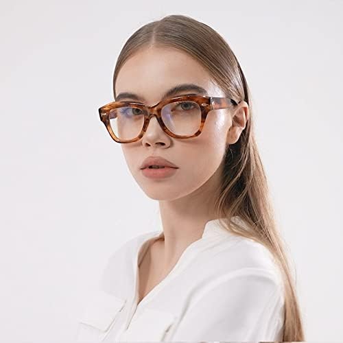 Hubeye 3 пакет ретро преголеми очила за читање за жени со сина светлина блокирачки компјутерски читатели Симпатична мода дами очила