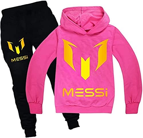 Huanxa Kids Messi Pullover Sweatshirts Hood и џемпери сетови-момчиња Обични дуксери