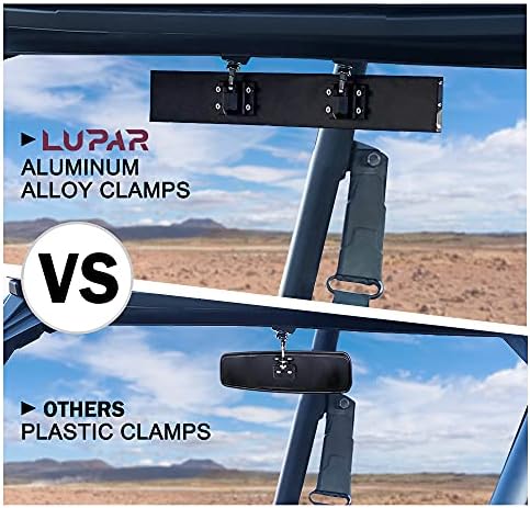 Огледало на задниот преглед на Lupar UTV W/LED светла и рокер прекинувач се вклопуваат 1,75 -2 Rollcage Bar Алуминиум ретровизори
