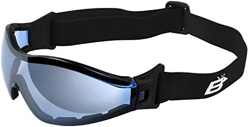 Birdz Eyewear Boogie Fonam Poded Motorcycle Ski Skydiving Z87.1 Безбедносни очила црни рамки со јасни леќи против магла