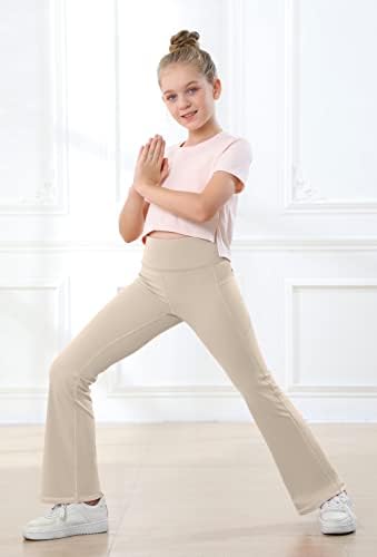 Панталони со високи половини на iuga девојче со џебови со џебови за јога танцувачки хеланки за девојчиња атлетски панталони за трчање