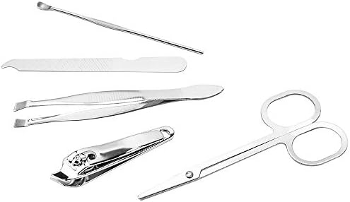 Teysha 9PCS Преносен маникир постави педикир ножици пинцер нож за уво за алатка за нокти комплет за нокти за нокти