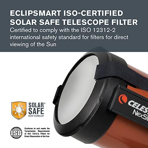 Celestron-EclipSmart Безбедно Затемнување На Сонцето Телескоп Филтер-ISO 12312-2 Во Согласност-Работи со 5 Schmidt-Cassegrain Телескопи-Набљудуваат Затемнување на сонцето &засилувач; Сон