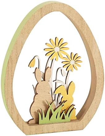 Зачувај го Божиќниот украс Дрвен велигденски јајце зајаче украс за домашна декорација на десктоп Велигден дрво занаети Велигденски украси за послужавник