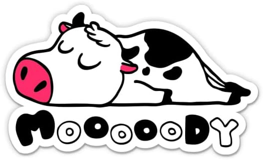Налепница за крава на крава - налепница за лаптоп 3 - водоотпорен винил за автомобил, телефон, шише со вода - смешна крава декларација