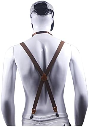 Долоиз суспензии мажи и жени Bowtie Set x Back Suspender за свадба и формални настани со еластични загради со ширина од 1 инчи