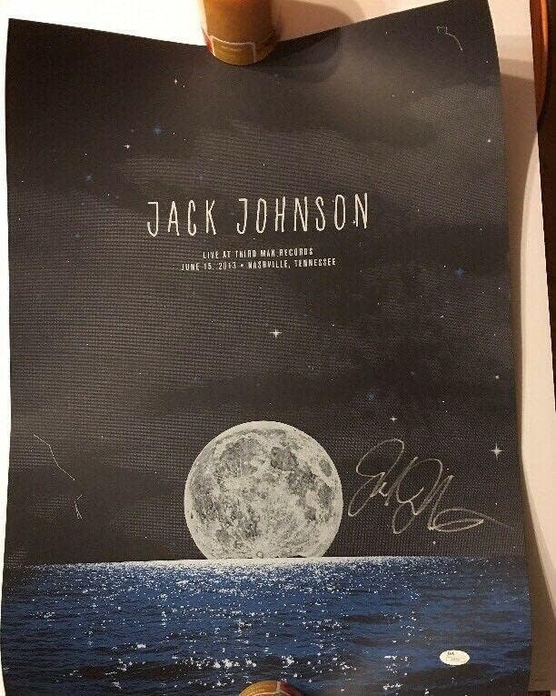 Jackек nsонсон Авто потпиша во живо на Постерот за рекорди на Третиот човек 6/15/13 JSA J03722 - Автограмирани НФЛ фотографии