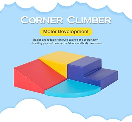 Dkelincs искачувачки играчки за мали деца 1-3, 4-парчиња ползи и искачувачка опрема за мека игра, блокови за искачување на пена, активности