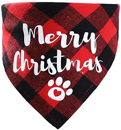 Божиќен Фестивал Еоото Кучешки Бандани За Божиќно Карирано Печатење Памучни Шалови За Кучиња Прилагодливи Додатоци За Мачка Кученце Од Мало До Големо Куче