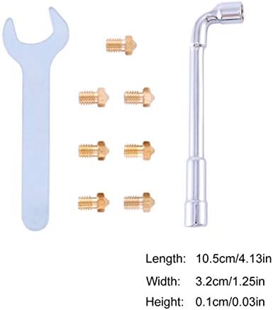 Nuobesty 3D печатачи месинг фитинзи 9PCS млазница 3D печатач млазница Екстрадудер млазница месинг 3D печатач за печатач Промена на замена за замена на DIY алатки со отворање