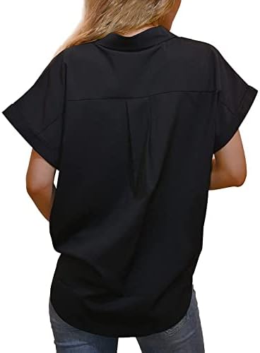 Обична камизола за дами кратки ракави vneck високи врат -тенок туничен врвови на врвови на бистир -маици за тинејџери 2023 UU