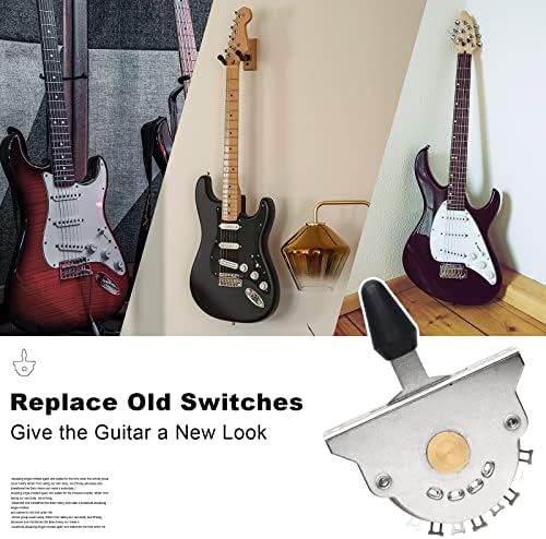 Saphue Electric Guitar 3/4/5 Way Pickup Selector Switch со црно/бело/жолто копче