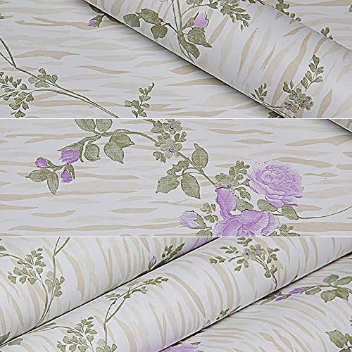 Yifely Easy Install Purple Flower Self Leadive Haisture PAD PVC PVC Counter Caint Cover Cover, 45x600cm