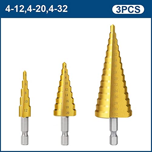Вежба за вежбање Бит 3 парчиња 4-12/20/32мм автоматски удар од дрво метал дупчење алатка за дупчење бит 1Set битови