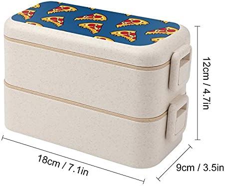 Кутија за ручек со пица Doodle Bento 2 контејнери за складирање храна со лажица и вилушка