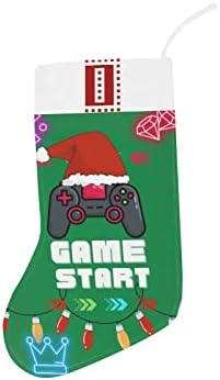 Монограм Божиќно порибување со видео игра Започнете и буква О 18 инчи големи зелени и бели