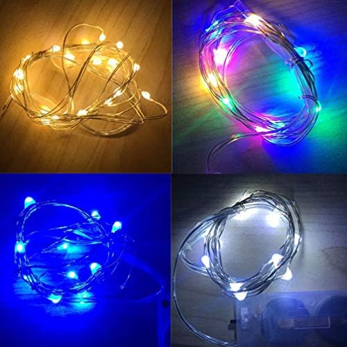 Besportble 4PCS LED бакарна жица жица светлина Божиќна самовила светла XMAS DREACORS COATCH Decorations без батерија