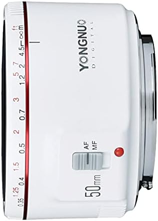 YONGNUO YN50mm F1. 8 II, Целосна Рамка Автоматски Фокус Објектив За Canon EOS EF Монтирање Дигитални SLR Камери, Бело