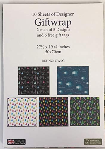 10 Листови Микс Дизајнер Мек Допир Божиќен Подарок Завиткајте Нова Хартија За Завиткување Човек