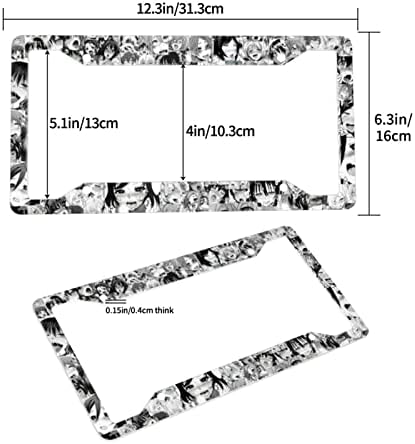 Хентаи Ахего О-Лице Ecи Ваифу 2 Парчиња Автомобилска Регистарска Табличка Рамки Квалитетна Алуминиумска Тркалезна Дупка нерѓосувачки
